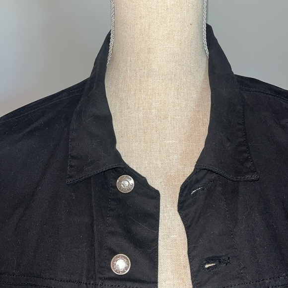 Denim & Flower Ricky Singh Black Men's Trucker Jacket Outerwear Stretch L NWOT - Picture 4 of 13